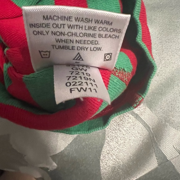 Hanna Andersson holiday green and red striped pajamas 3T long sleeve Christmas - Picture 5 of 8
